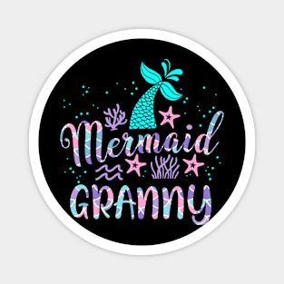 Mermaid Granny Birthday Squad Matching Family Party Bday Magnet